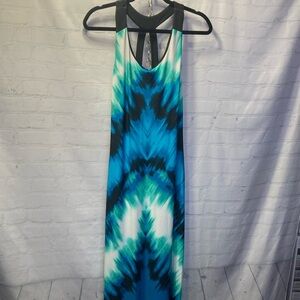 Venus tye dye maxi dress with strappy back detail